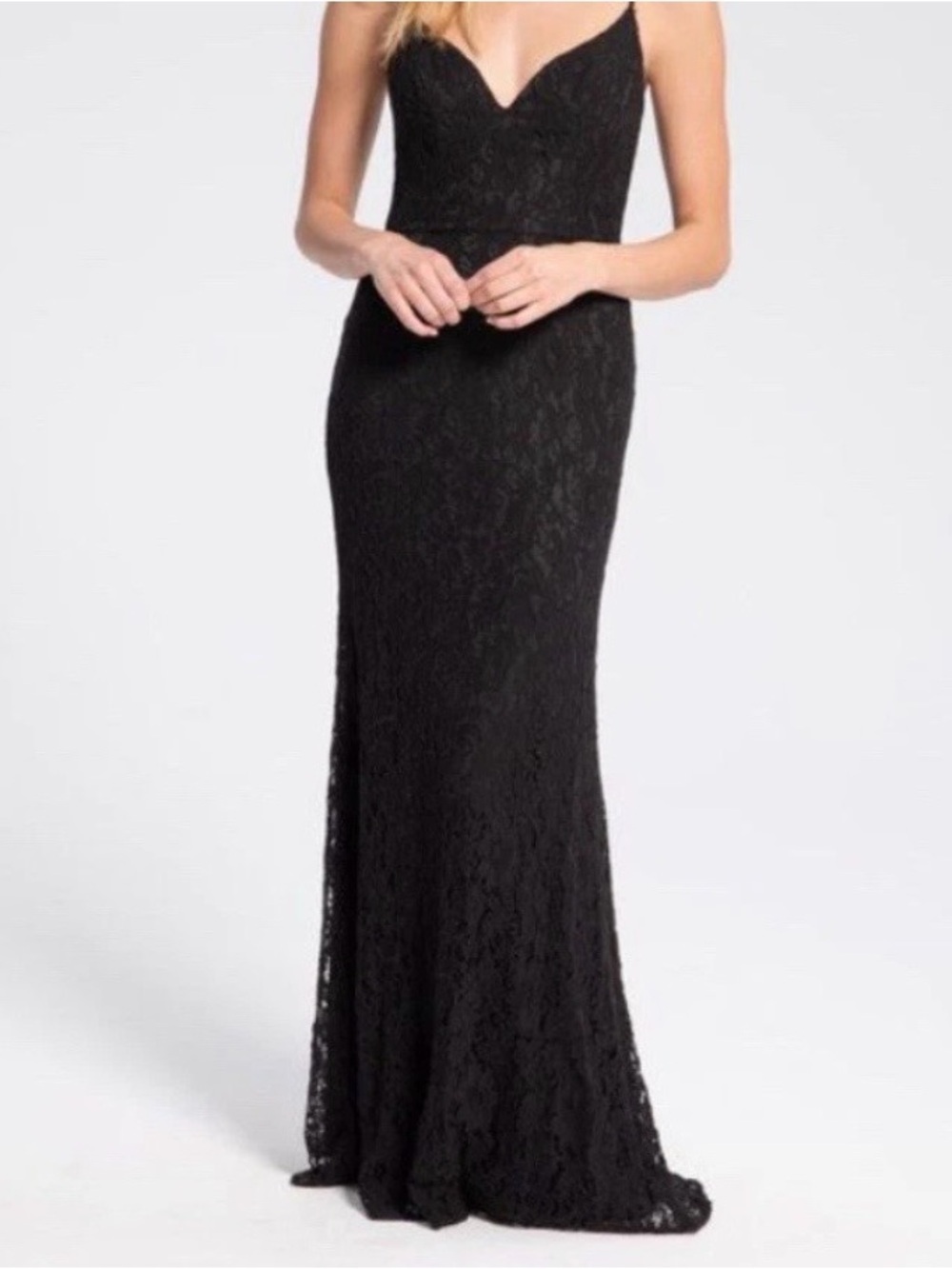 Hailey Paige Occasions Black Lace Dress Subtle Sweetheart Prom Wedding Formal